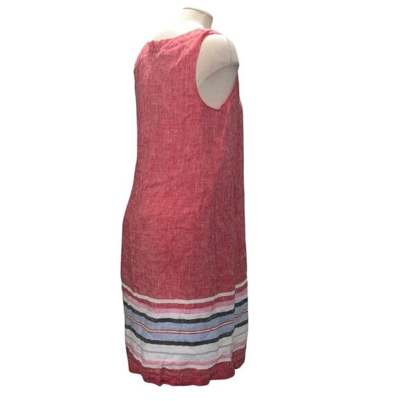 Talbots Linen Shift Dress Seaside Stripe Sleeveless Sz 10 (Medium) Womens Red - Picture 13 of 15